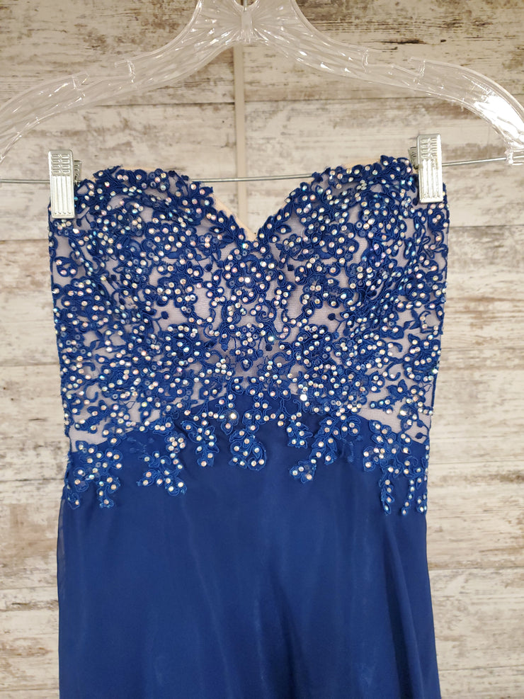 ROYAL BLUE LONG EVENING GOWN