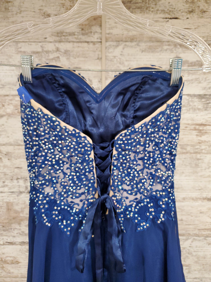 ROYAL BLUE LONG EVENING GOWN