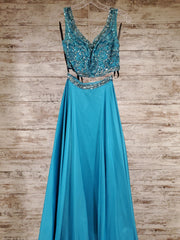 TURQUOISE 2 PC. LONG DRESS SET