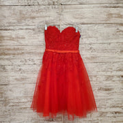 RED LACE SHORT DRESS