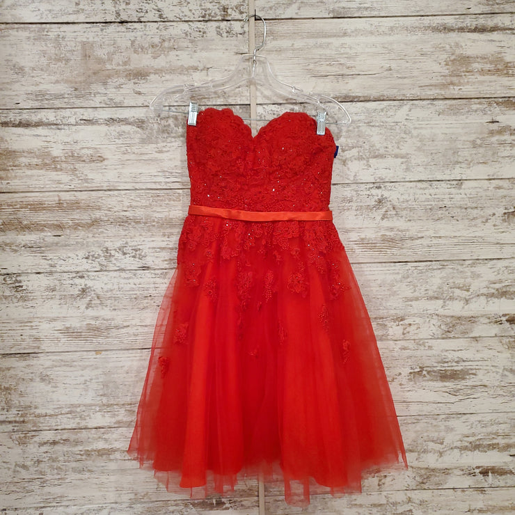 RED LACE SHORT DRESS