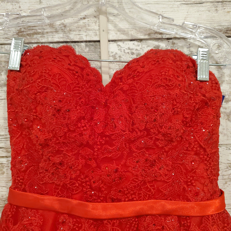 RED LACE SHORT DRESS