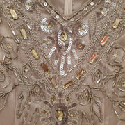 TAN BEADED SHORT DRESS