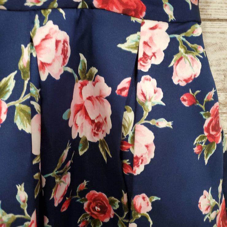 NAVY/FLORAL SHORT DRESS