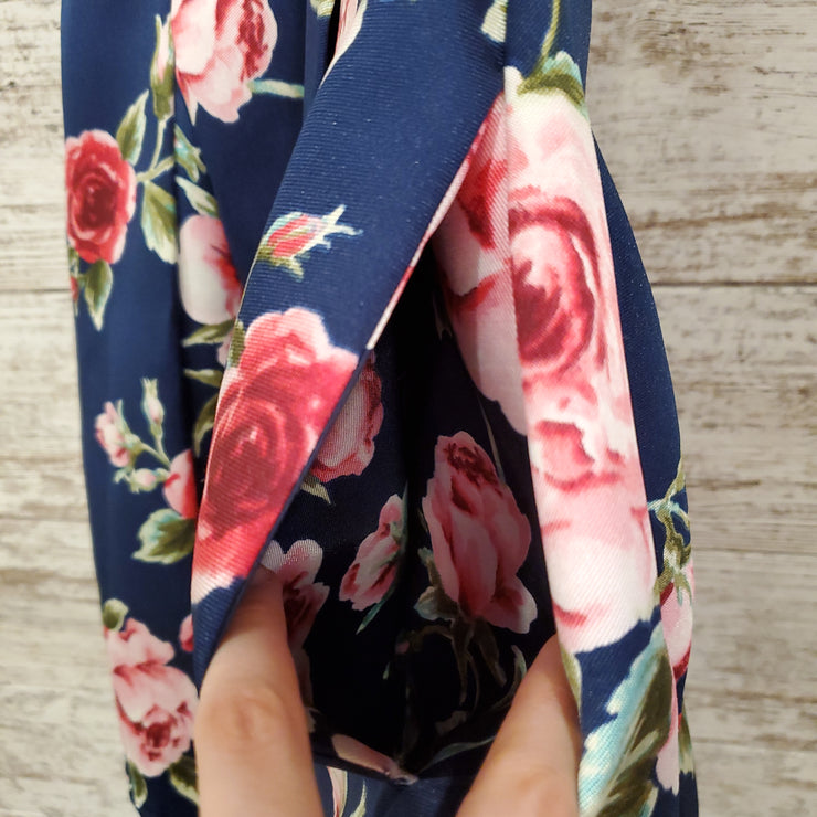 NAVY/FLORAL SHORT DRESS