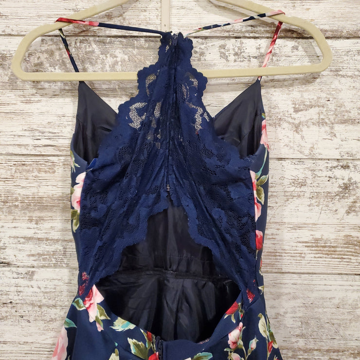 NAVY/FLORAL SHORT DRESS