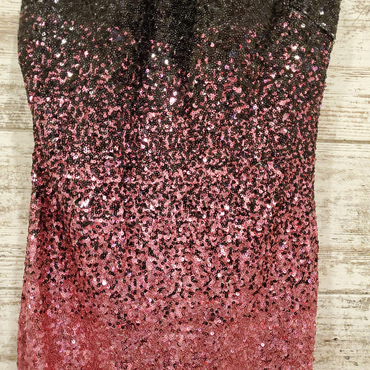 BLACK/PINK SEQUIN SHORT DRESS