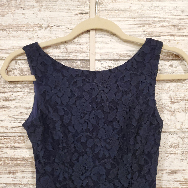 NAVY LACE SHORT DRESS