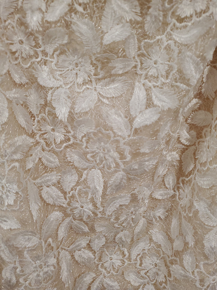 WHITE FLORAL LONG DRESS (NEW)