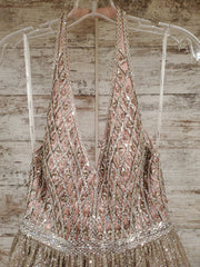 PINK/SILVER SPARKLY A LINE GOW