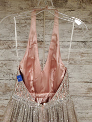 PINK/SILVER SPARKLY A LINE GOW