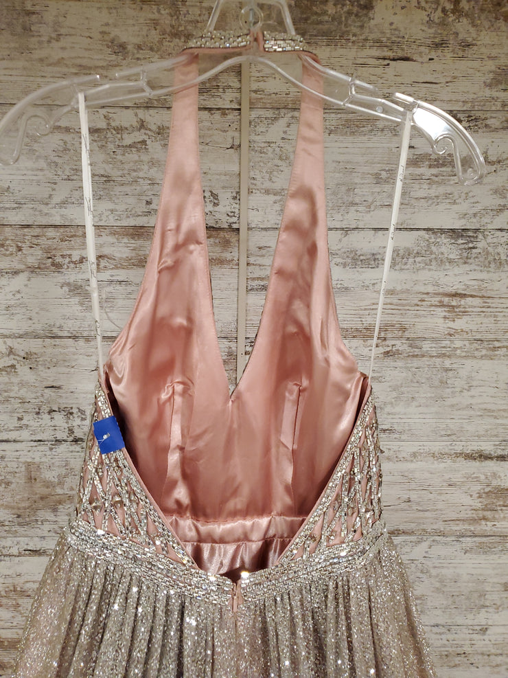 PINK/SILVER SPARKLY A LINE GOW