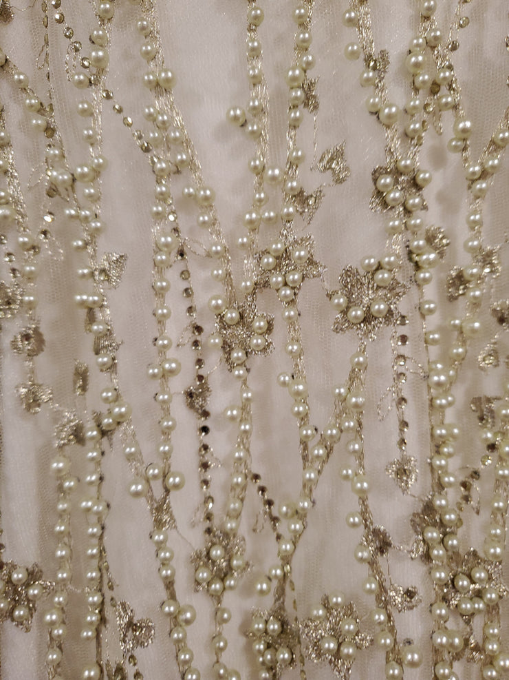 IVORY FULL BEADED A LINE (NEW)