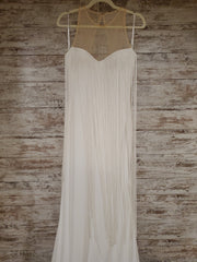 WHITE LONG DRESS W/FRINGE-NEW