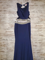 NAVY 2 PC. LONG GOWN SET (NEW)