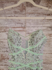 GREEN LONG EVENING GOWN