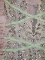 GREEN LONG EVENING GOWN