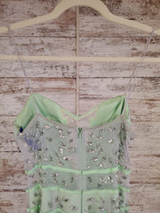 GREEN LONG EVENING GOWN