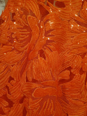 ORANGE FLORAL LONG DRESS