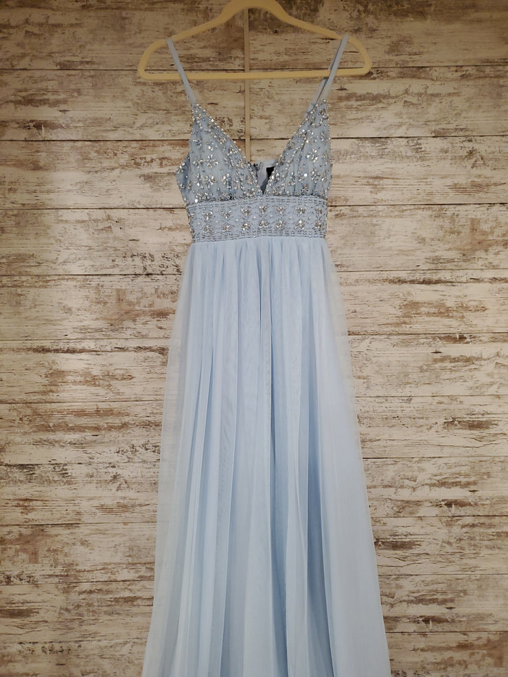 BLUE A LINE GOWN