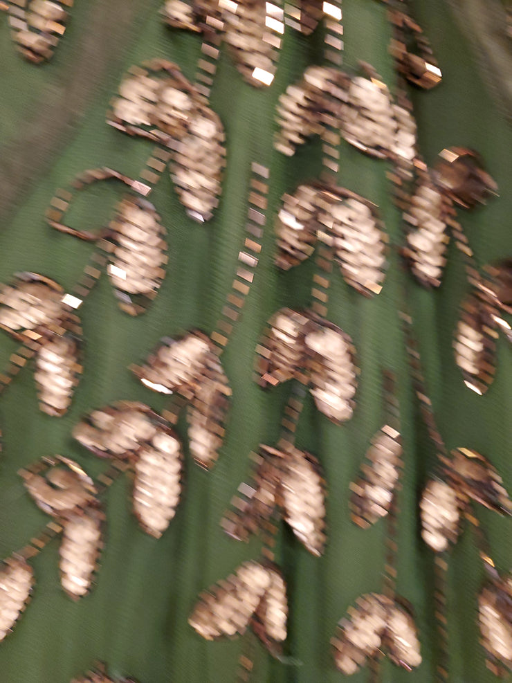 GREEN/GOLD FLORAL LONG DRESS