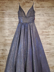 BLUE COLORFUL A LINE GOWN