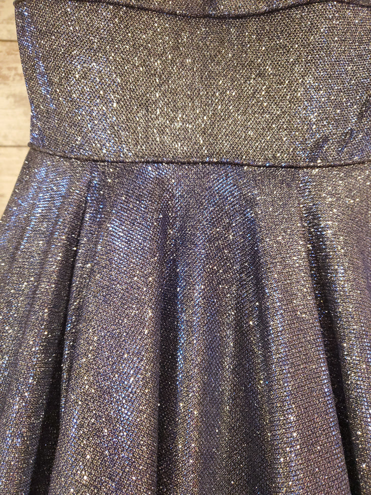 BLUE COLORFUL A LINE GOWN