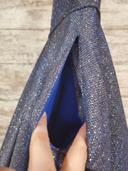 BLUE COLORFUL A LINE GOWN