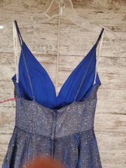 BLUE COLORFUL A LINE GOWN