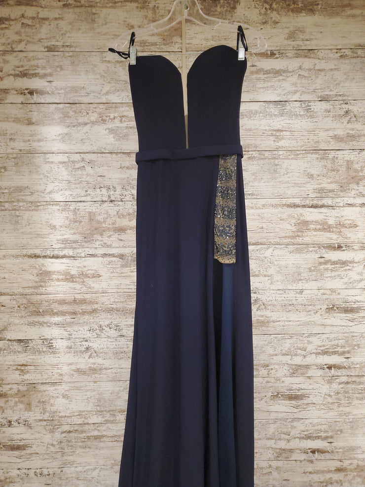 NAVY LONG EVENING GOWN