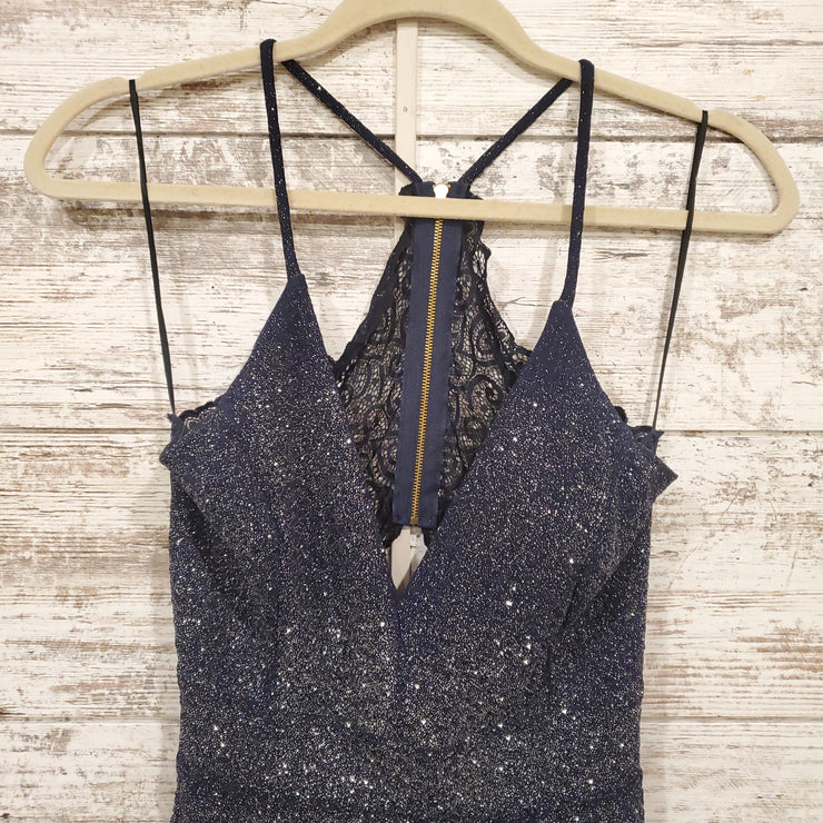 NAVY SPARKLY SHORT DRESS