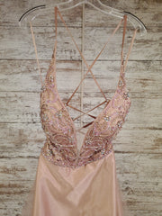 BLUSH SPARKLY A LINE GOWN