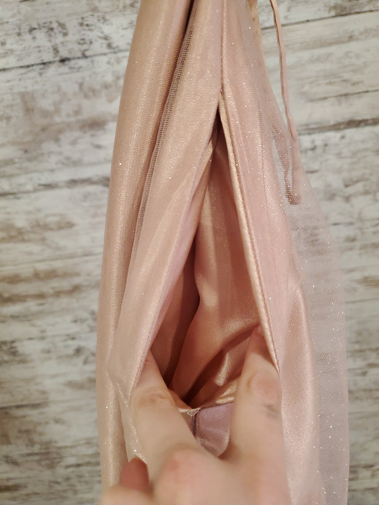 BLUSH SPARKLY A LINE GOWN