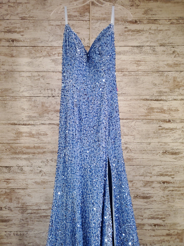 BLUE SEQUIN LONG GOWN (NEW)