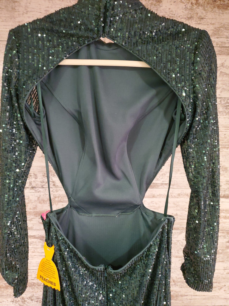 GREEN SEQUIN LONG DRESS (NEW)