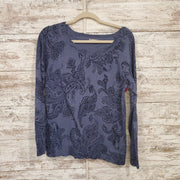 BLUE PATTERENED SWEATER