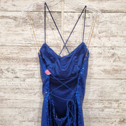 ROYAL BLUE SEQUIN SHORT DRESS