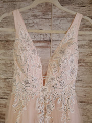 PINK/FLORAL A LINE GOWN