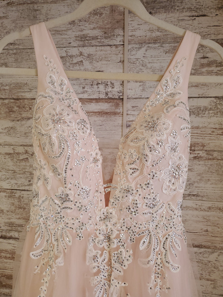 PINK/FLORAL A LINE GOWN