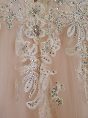 PINK/FLORAL A LINE GOWN