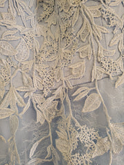 BLUE FLORAL A LINE GOWN