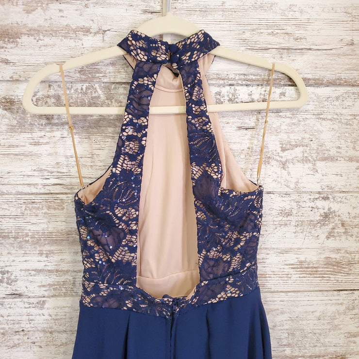 NAVY/TAN SHORT DRESS