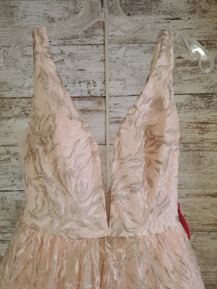 PINK/SILVER A LINE GOWN $850