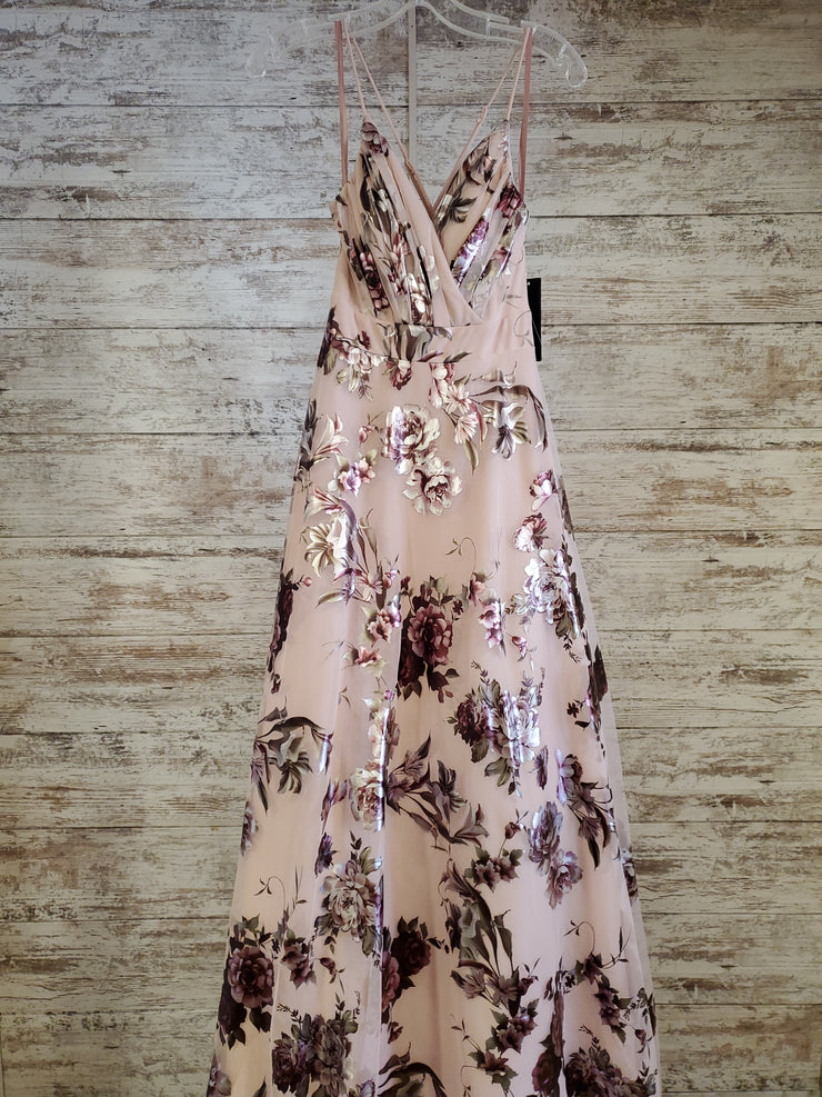 PINK FLORAL A LINE GOWN (NEW)