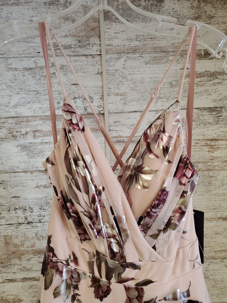 PINK FLORAL A LINE GOWN (NEW)