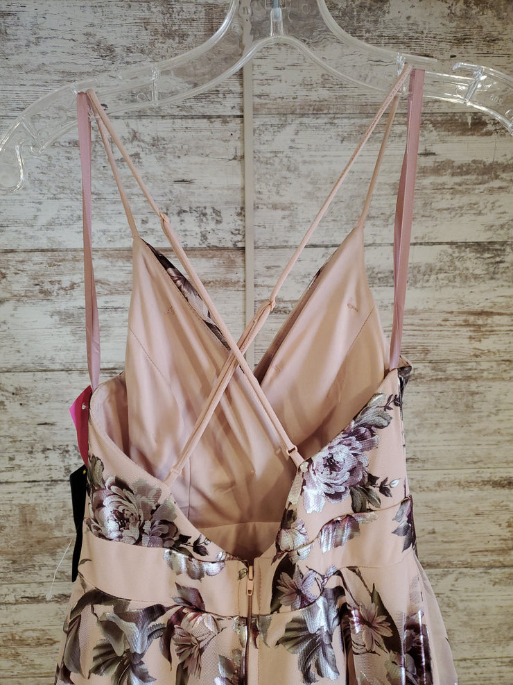 PINK FLORAL A LINE GOWN (NEW)