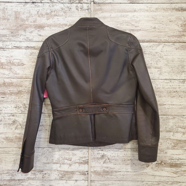 BROWN FAUX LEATHER JACKET