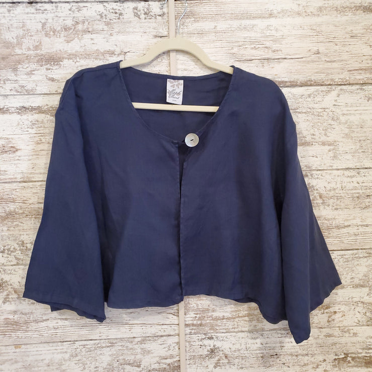 NAVY LINEN SHIRT/JACKET