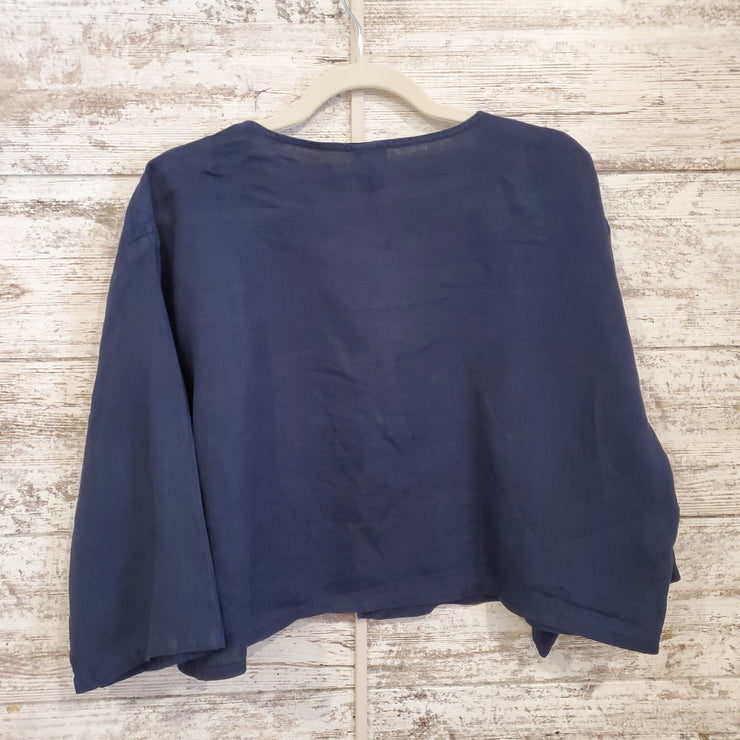 NAVY LINEN SHIRT/JACKET