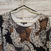 BLACK/BROWN FLORAL SHORT DRESS